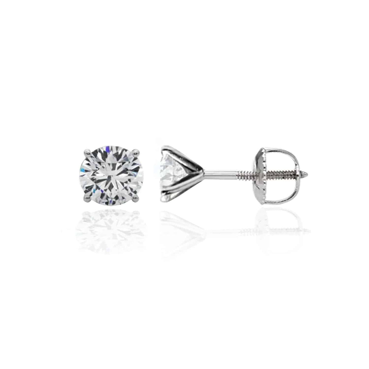 עגילי Solitaire Screw-Back — עגילים מואסנייט של Bellaris