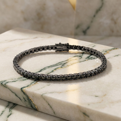 צמיד טניס אבנים שחורות — צמיד מואסנייט של Bellaris, תצוגה 2